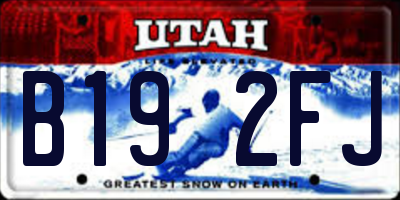 UT license plate B192FJ