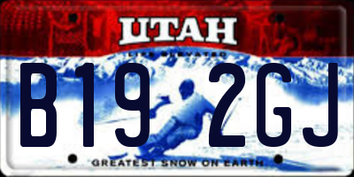 UT license plate B192GJ