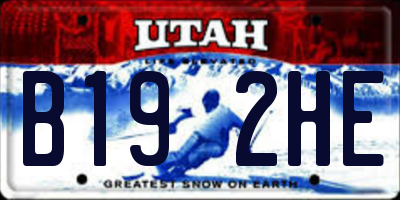 UT license plate B192HE