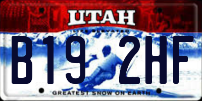 UT license plate B192HF