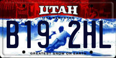 UT license plate B192HL
