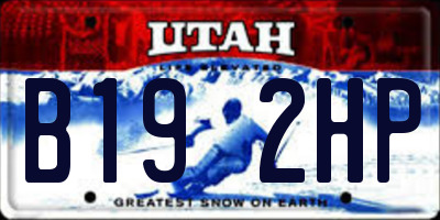 UT license plate B192HP
