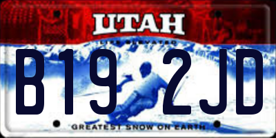 UT license plate B192JD