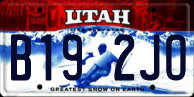 UT license plate B192JO