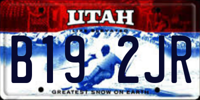 UT license plate B192JR