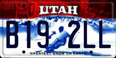 UT license plate B192LL