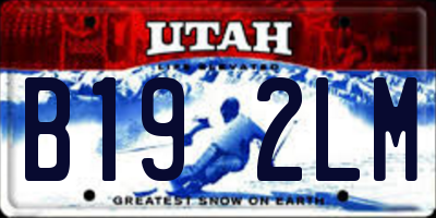 UT license plate B192LM