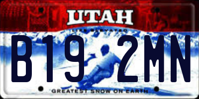 UT license plate B192MN