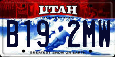 UT license plate B192MW