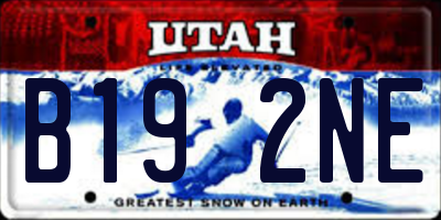 UT license plate B192NE