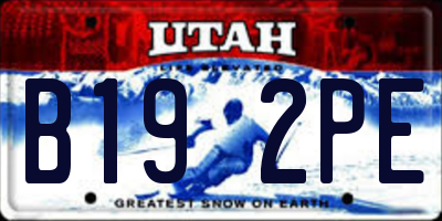 UT license plate B192PE