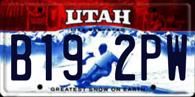 UT license plate B192PW