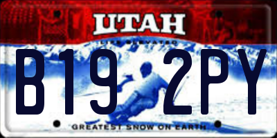UT license plate B192PY