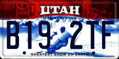 UT license plate B192TF