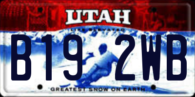 UT license plate B192WB