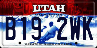 UT license plate B192WK