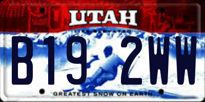 UT license plate B192WW