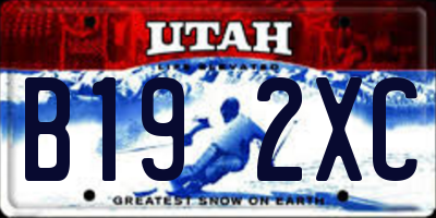 UT license plate B192XC