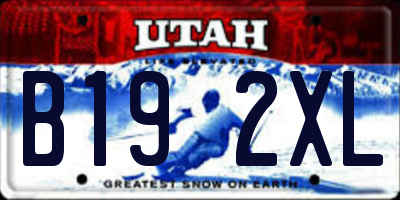 UT license plate B192XL