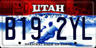 UT license plate B192YL