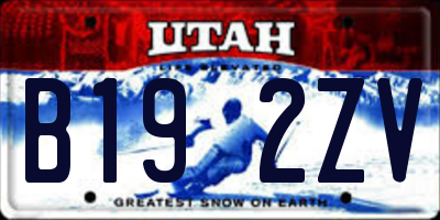 UT license plate B192ZV