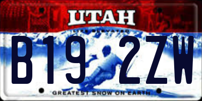 UT license plate B192ZW