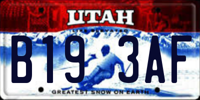UT license plate B193AF
