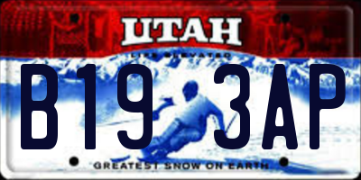 UT license plate B193AP