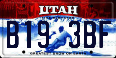 UT license plate B193BF