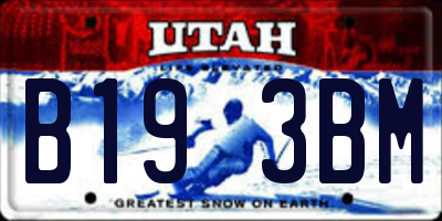 UT license plate B193BM