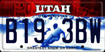 UT license plate B193BW