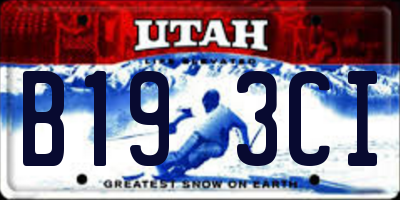 UT license plate B193CI