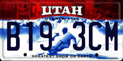 UT license plate B193CM