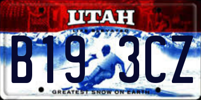 UT license plate B193CZ