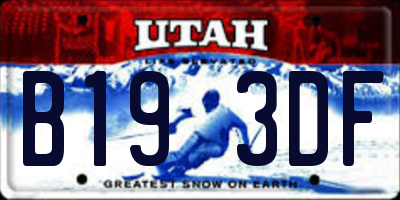 UT license plate B193DF