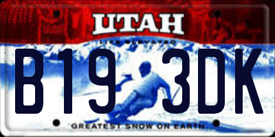 UT license plate B193DK