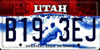 UT license plate B193EJ