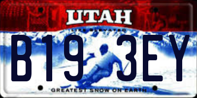 UT license plate B193EY