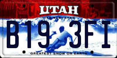 UT license plate B193FI