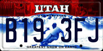 UT license plate B193FJ