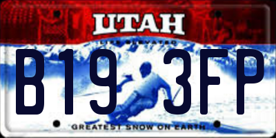 UT license plate B193FP