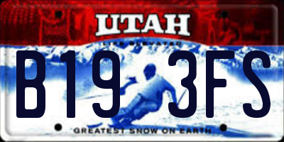 UT license plate B193FS