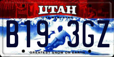 UT license plate B193GZ