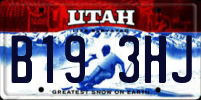 UT license plate B193HJ