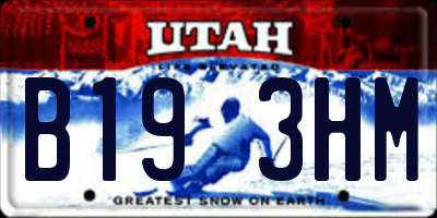 UT license plate B193HM