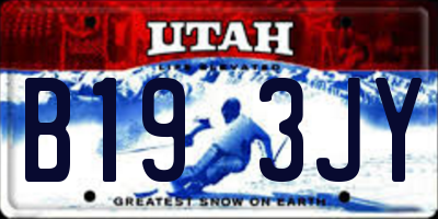 UT license plate B193JY