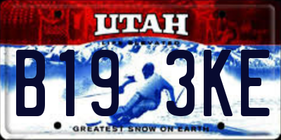 UT license plate B193KE