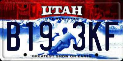 UT license plate B193KF