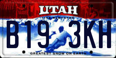 UT license plate B193KH
