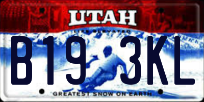 UT license plate B193KL